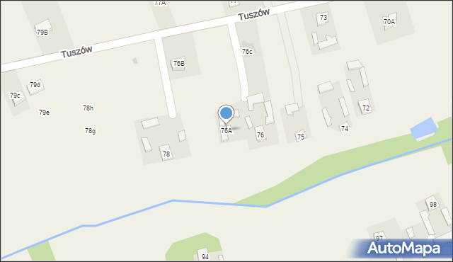 Tuszów, Tuszów, 76A, mapa Tuszów
