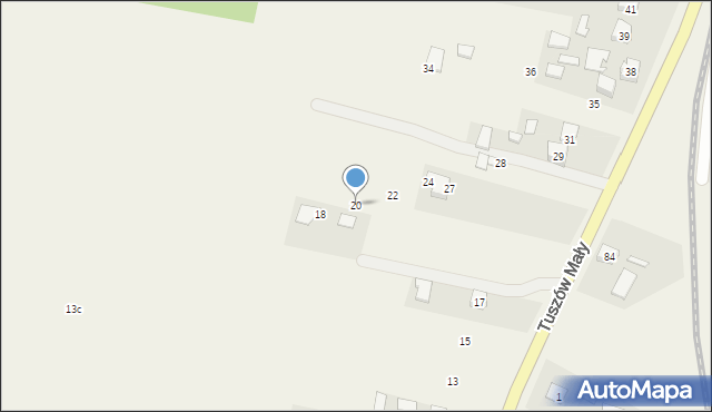 Tuszów Narodowy, Tuszów Narodowy, 20, mapa Tuszów Narodowy
