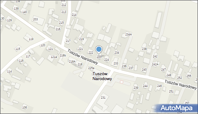 Tuszów Narodowy, Tuszów Narodowy, 223, mapa Tuszów Narodowy