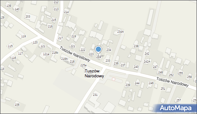 Tuszów Narodowy, Tuszów Narodowy, 224, mapa Tuszów Narodowy