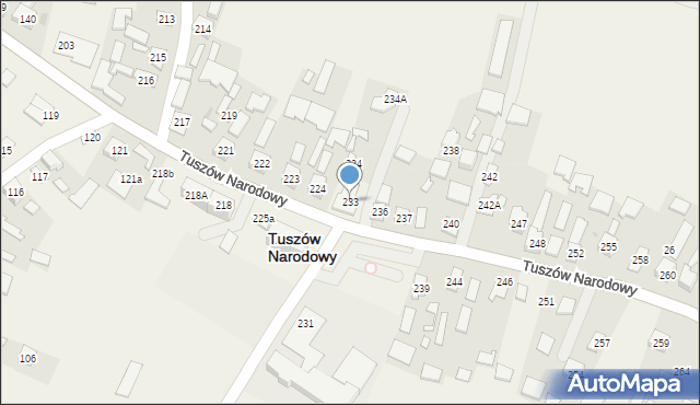 Tuszów Narodowy, Tuszów Narodowy, 233, mapa Tuszów Narodowy