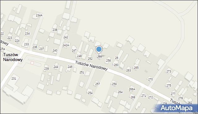 Tuszów Narodowy, Tuszów Narodowy, 255, mapa Tuszów Narodowy
