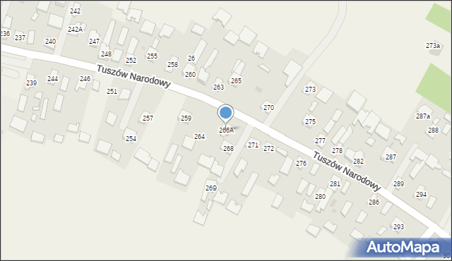 Tuszów Narodowy, Tuszów Narodowy, 266A, mapa Tuszów Narodowy