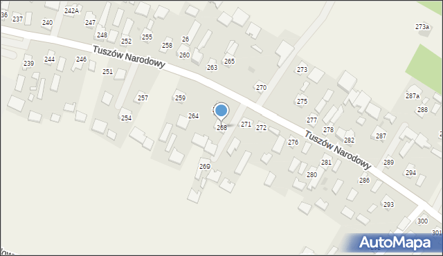 Tuszów Narodowy, Tuszów Narodowy, 268, mapa Tuszów Narodowy