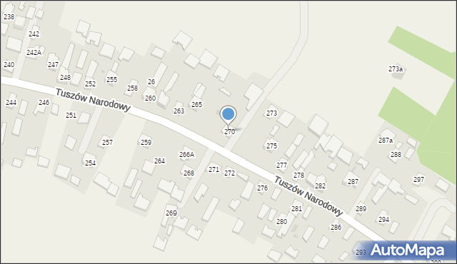 Tuszów Narodowy, Tuszów Narodowy, 270, mapa Tuszów Narodowy