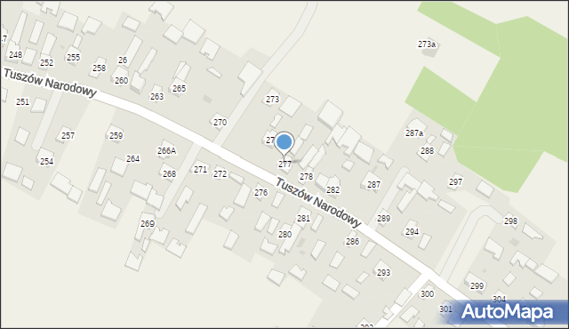 Tuszów Narodowy, Tuszów Narodowy, 277, mapa Tuszów Narodowy