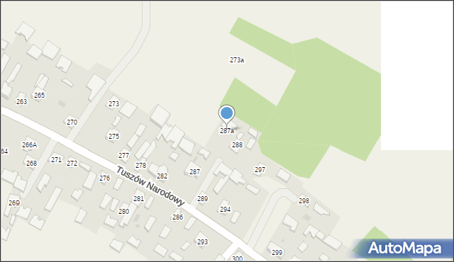 Tuszów Narodowy, Tuszów Narodowy, 287a, mapa Tuszów Narodowy