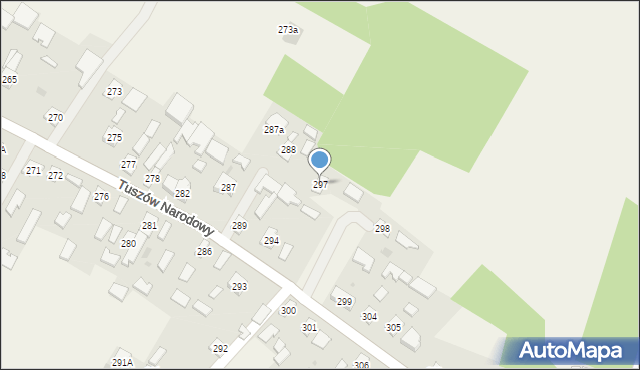 Tuszów Narodowy, Tuszów Narodowy, 297, mapa Tuszów Narodowy