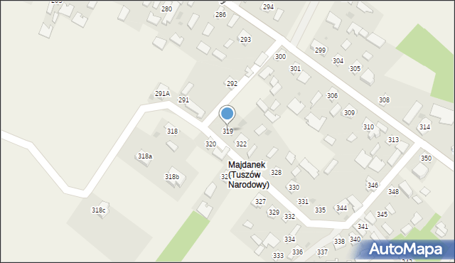 Tuszów Narodowy, Tuszów Narodowy, 319, mapa Tuszów Narodowy