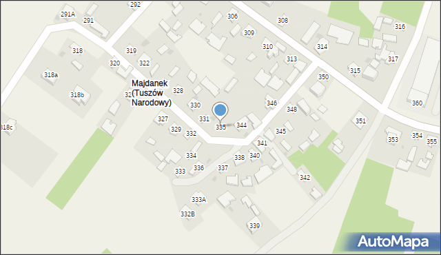 Tuszów Narodowy, Tuszów Narodowy, 335, mapa Tuszów Narodowy