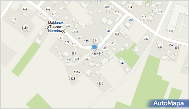 Tuszów Narodowy, Tuszów Narodowy, 338, mapa Tuszów Narodowy