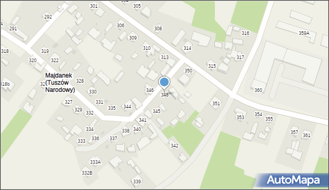 Tuszów Narodowy, Tuszów Narodowy, 348, mapa Tuszów Narodowy