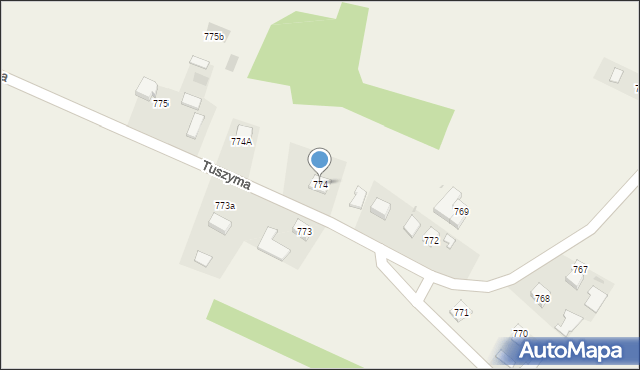 Tuszyma, Tuszyma, 774, mapa Tuszyma