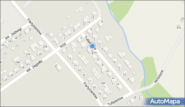 Twardogóra, Tulipanów, 4, mapa Twardogóra