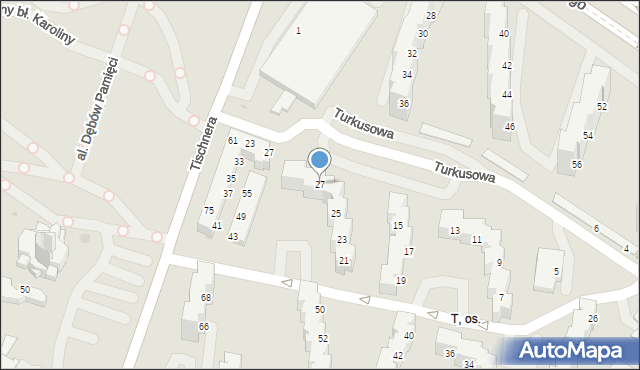 Tychy, Turkusowa, 27, mapa Tychów