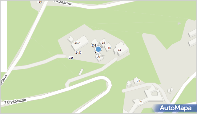 Ustroń, Turystyczna, 20, mapa Ustroń