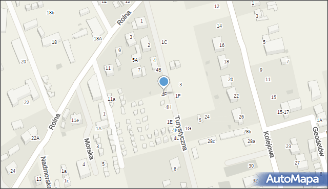 Ustronie Morskie, Turystyczna, 4F, mapa Ustronie Morskie
