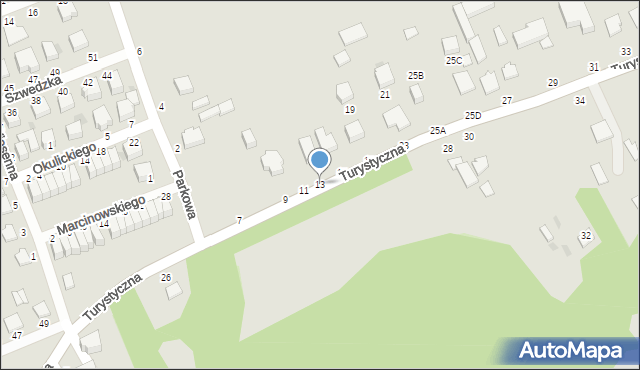 Warka, Turystyczna, 13, mapa Warka