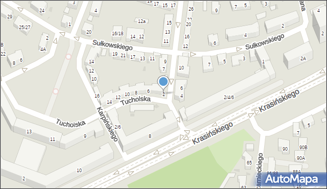 Warszawa, Tucholska, 2, mapa Warszawy