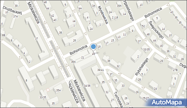 Warszawa, Tucholska, 43, mapa Warszawy