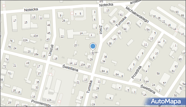 Warszawa, Tumska, 31, mapa Warszawy