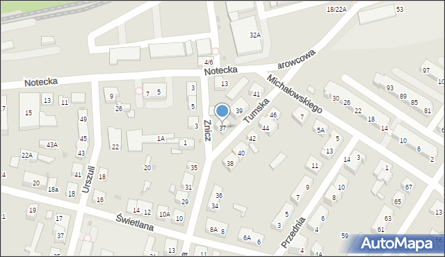 Warszawa, Tumska, 37, mapa Warszawy
