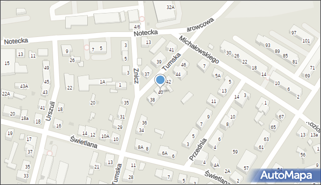 Warszawa, Tumska, 40, mapa Warszawy