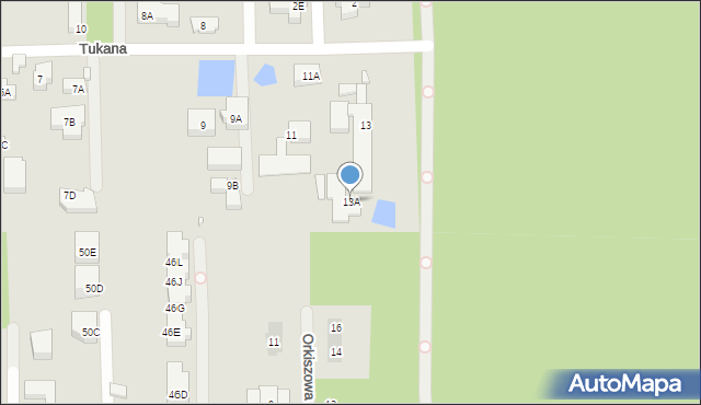 Warszawa, Tukana, 13A, mapa Warszawy
