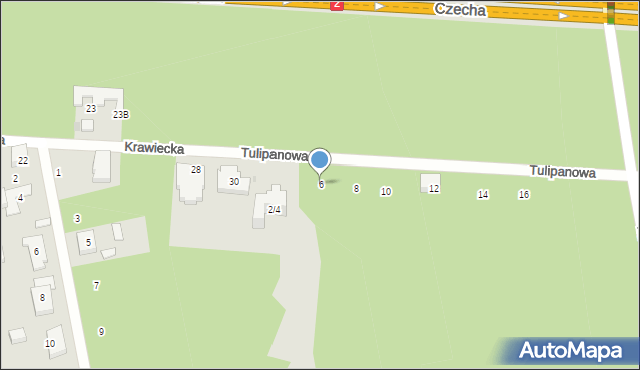 Warszawa, Tulipanowa, 6, mapa Warszawy
