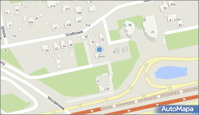 Warszawa, Tuberozy, 17, mapa Warszawy