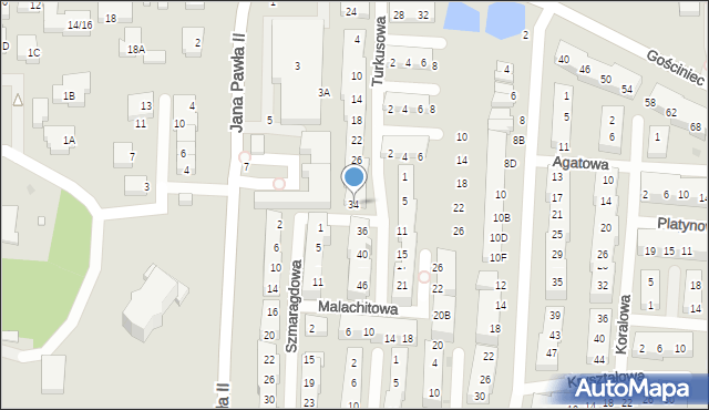 Warszawa, Turkusowa, 34, mapa Warszawy