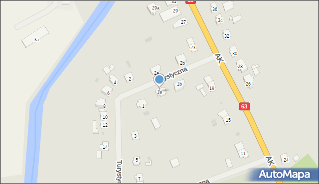 Węgorzewo, Turystyczna, 1a, mapa Węgorzewo