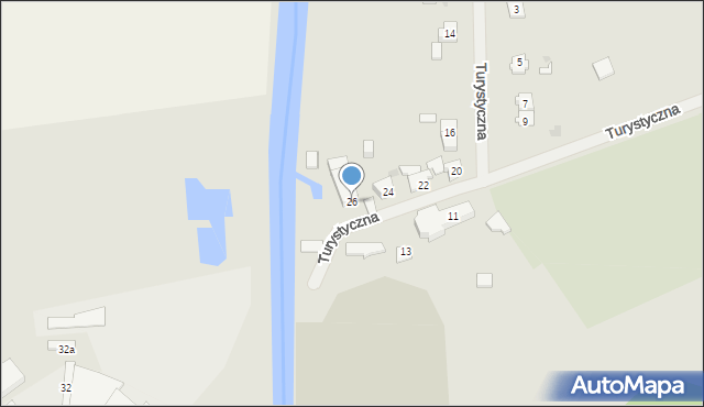 Węgorzewo, Turystyczna, 26, mapa Węgorzewo