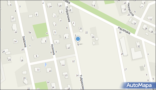 Wiązowna, Tulipanowa, 5, mapa Wiązowna