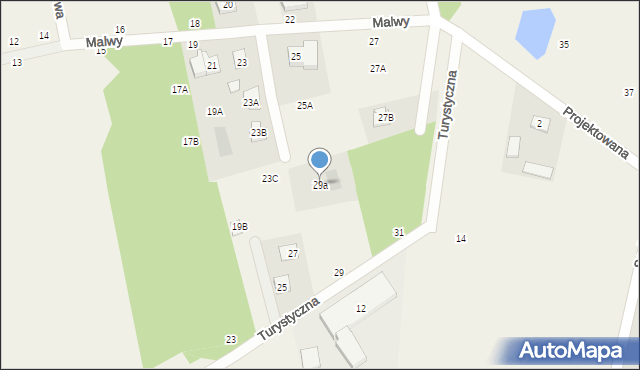 Wiązowna, Turystyczna, 29a, mapa Wiązowna