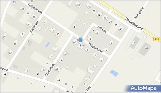 Wilków, Tulipanowa, 7, mapa Wilków