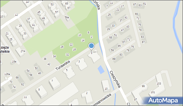 Wrocław, Turawska, 1, mapa Wrocławia