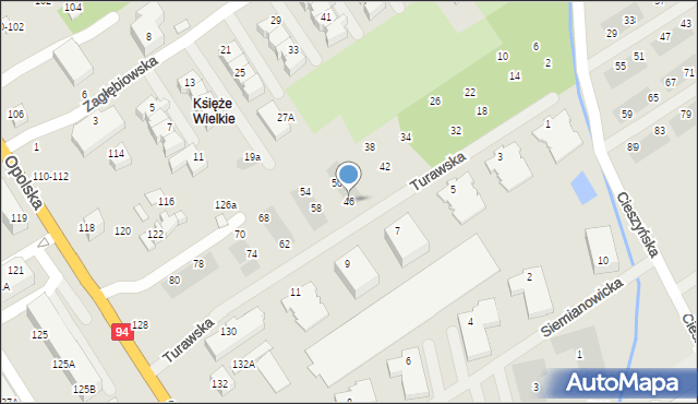 Wrocław, Turawska, 46, mapa Wrocławia