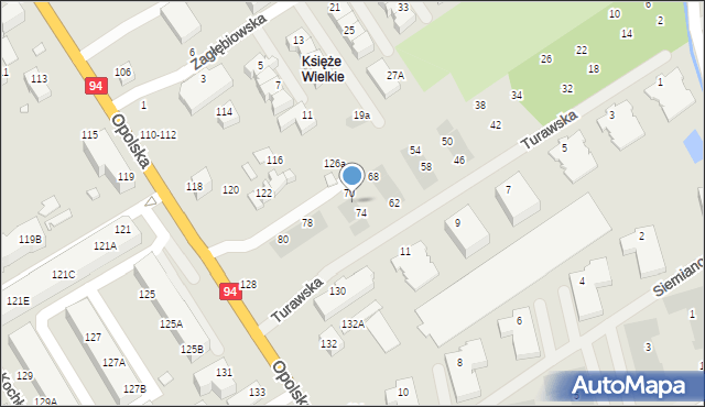 Wrocław, Turawska, 72, mapa Wrocławia