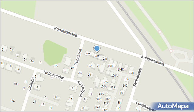 Wrocław, Tunelowa, 2ac, mapa Wrocławia