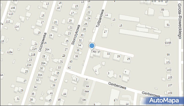Wrocław, Tulipanowa, 43, mapa Wrocławia