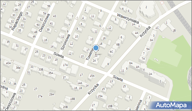 Wrocław, Tuwima Juliana, 22, mapa Wrocławia