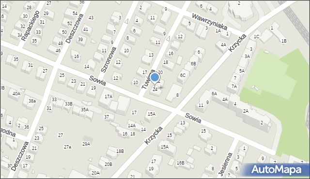 Wrocław, Tuwima Juliana, 24, mapa Wrocławia