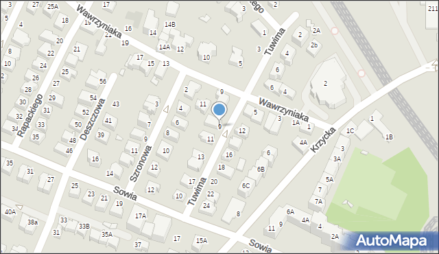 Wrocław, Tuwima Juliana, 9, mapa Wrocławia