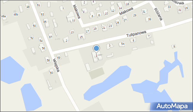 Występ, Tulipanowa, 1, mapa Występ