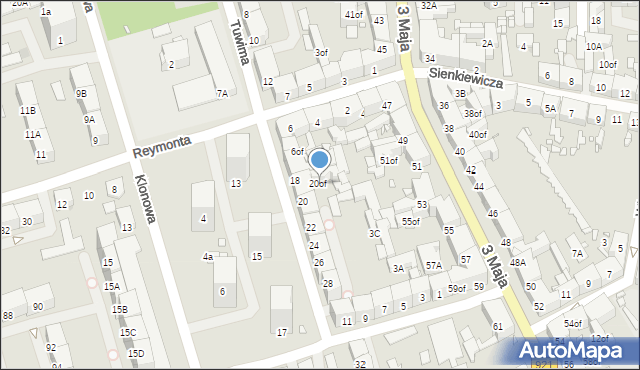 Zabrze, Tuwima Juliana, 20of, mapa Zabrza