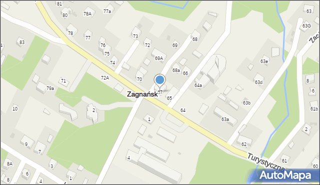 Zagnańsk, Turystyczna, 67, mapa Zagnańsk