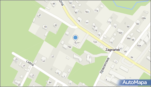 Zagnańsk, Turystyczna, 71, mapa Zagnańsk