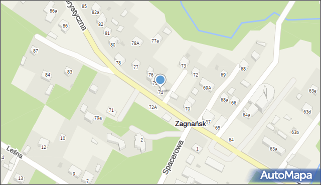 Zagnańsk, Turystyczna, 74, mapa Zagnańsk