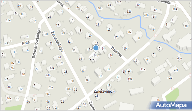 Zakopane, Tuwima Juliana, 14b, mapa Zakopanego